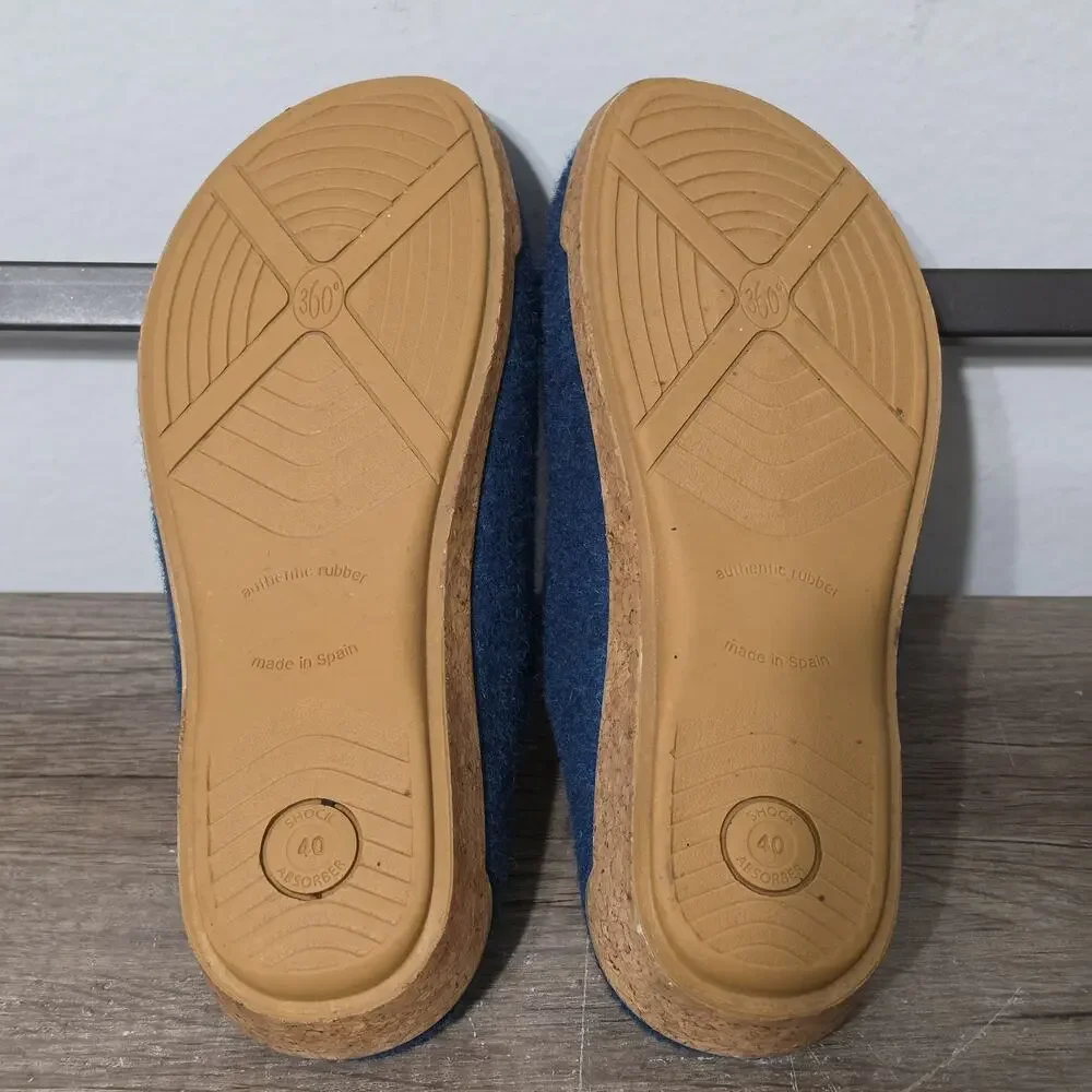 Taos Woollery Women's Slip-On Clogs Mules Shoes Size 37 (6-6.5) Blue